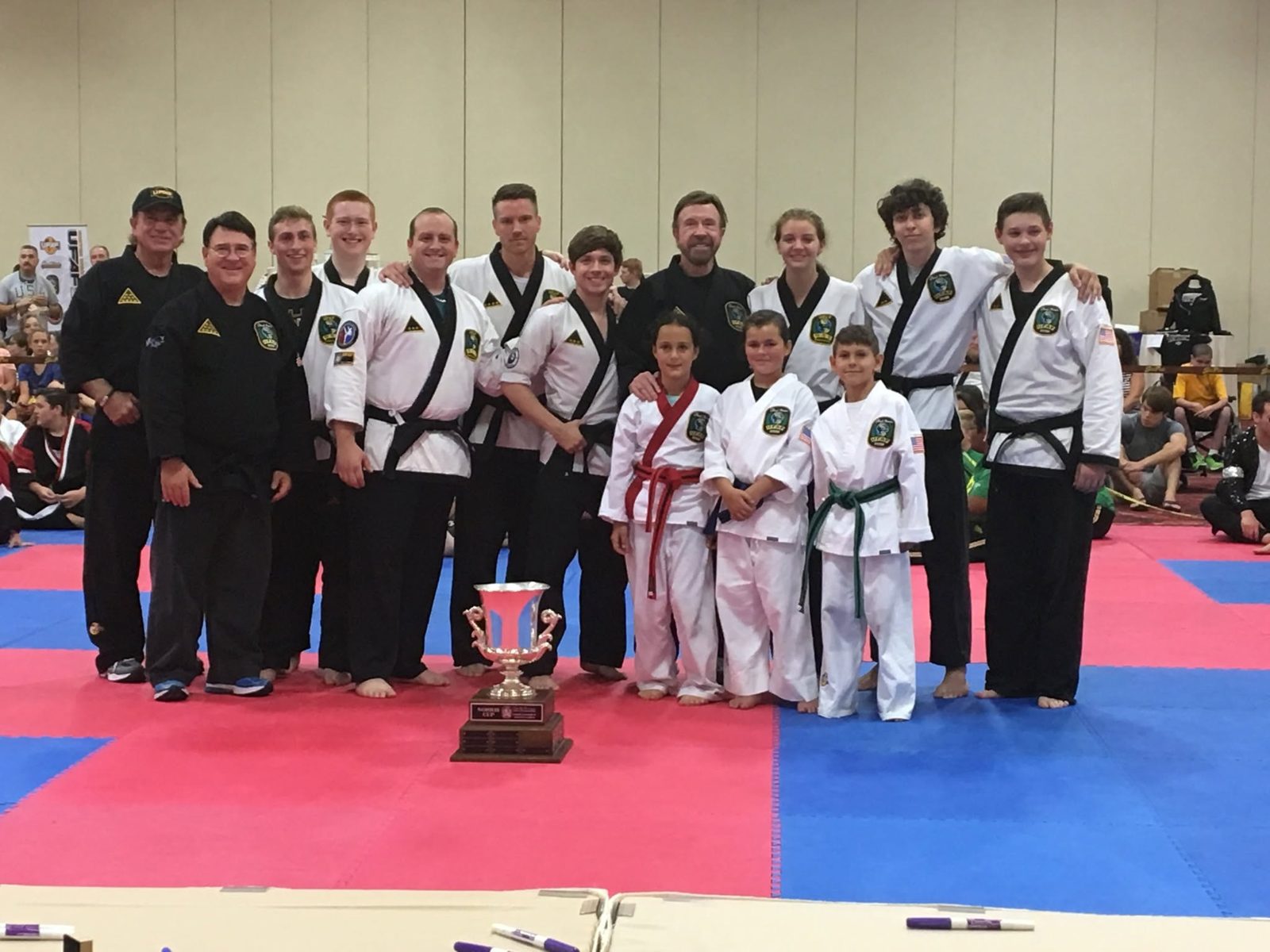 Giroux Bros competition team with a trophy at a UFAF tournament